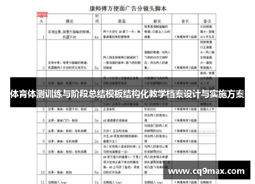 体育体测训练与阶段总结模板结构化教学档案设计与实施方案